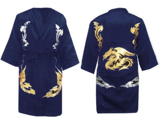 Customize Muay Thai Boxing Robe : KNFIR-201-Navy
