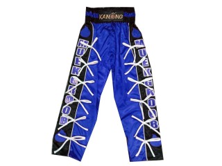 Custom Kick Boxing Pants - Custom Kickboxing Trouser : KNPANTS-005-Blue-Black