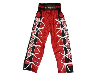 Custom Kick Boxing Pants - Custom Kickboxing Trouser : KNPANTS-005-Red-Black