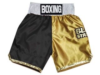 Custom Boxing Shorts : KNBXCUST-2052-Black-Gold