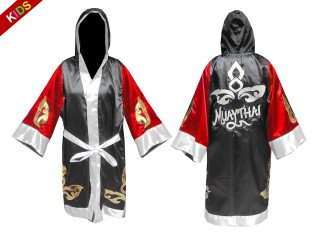 Kanong Kids Muay Thai Boxing Robe : KNFIRKID-143-Red-Black