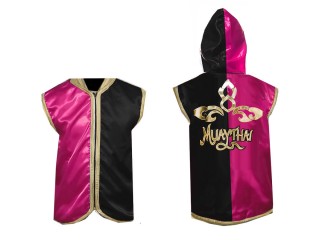 Personalised Muay Thai Hoodies / Walk in Jacket : KNHOD-121-Rose-Black