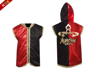 Kanong Custom Muay Thai Hoodies for Children : KNHODKID-121-Red-Black