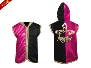 Kanong Custom Muay Thai Hoodies for Children : KNHODKID-121-Rose-Black