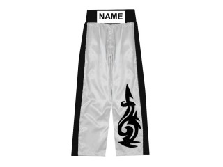 Custom Kick Boxing Pants - Custom Kickboxing Trouser : KNPANTS-003-White