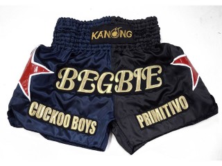 Custom Kanong Muay thai Shorts :KNSCUST-1264-Navy-Black