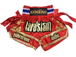 Custom Kanong Muay thai Shorts :KNSCUST-1266-Red