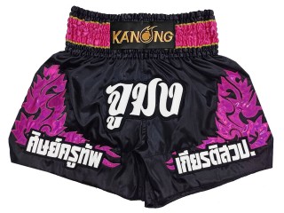 Custom Kanong Muay thai Shorts :KNSCUST-1268-Black
