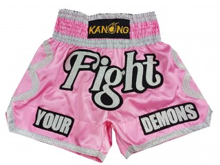 Custom Kanong Muay thai Shorts :KNSCUST-1272-Pink