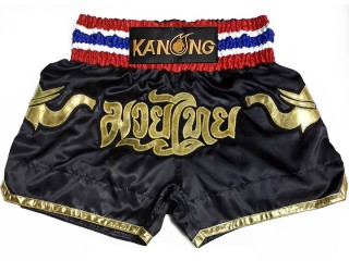 Custom Kanong Muay thai Shorts :KNSCUST-1282-Black