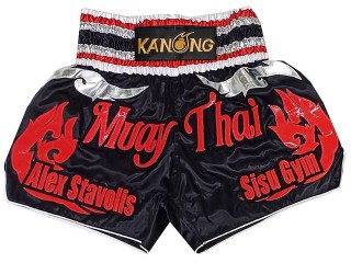 Custom Kanong Muay thai Shorts :KNSCUST-1283-Black