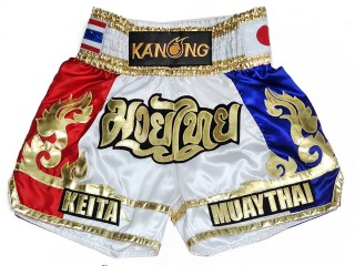 Custom Kanong Muay thai Shorts :KNSCUST-1290-White
