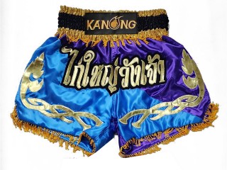 Custom Kanong Muay thai Shorts :KNSCUST-1292-Skyblue-Purple