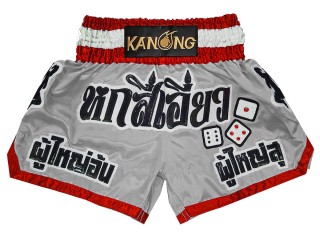 Custom Kanong Muay thai Shorts :KNSCUST-1299-Grey