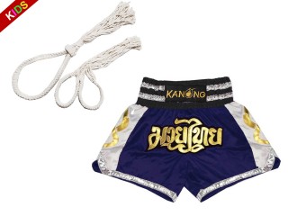Muay Thai Set for Kids - Mongkol Prajead + Thai Shorts :Mongkol-Boran-147-Navy