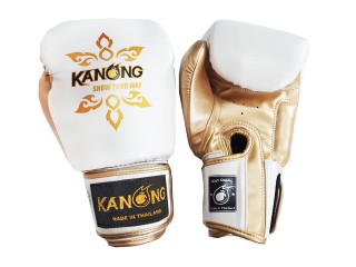 Kanong Muay Thai Boxing Gloves : White "Thai Power"