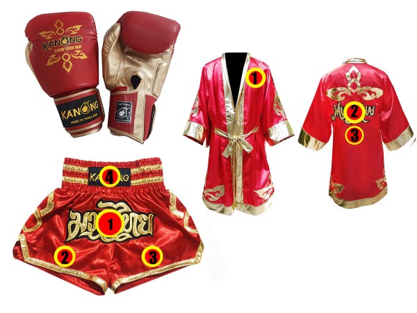 Muay Thai Gloves + Custom Muay Thai Boxing Robe + Custom Muay Thai