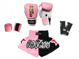 Complete Bundle Set of Muay Thai for Kids : Light Pink