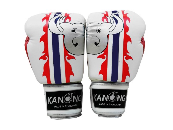 Kanong Muay Thai Boxing Gloves : White "Elephant"