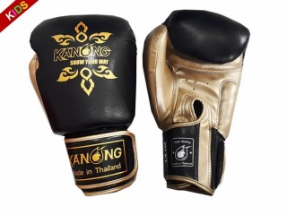Kanong Kids Muay Thai Boxing Gloves : ฺBlack "Thai Power"