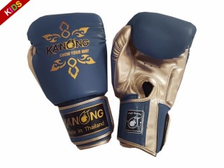 Kanong Kids Muay Thai Boxing Gloves : Navy "Thai Power"