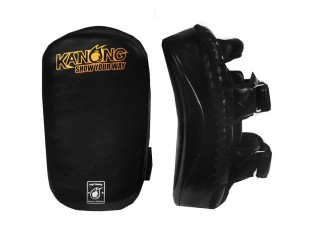 Kanong Semi Leather Curved Thai Pads Kick Pads : Black
