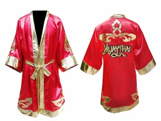 Customize Muay Thai Boxing Robe: Red Lai Thai