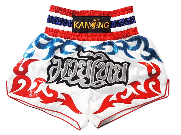 Kanong Muay Thai Shorts : KNS-122-White