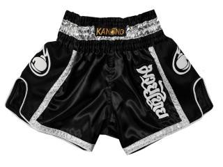 Kanong Retro Women Muay Thai Shorts : KNSRTO-208-Black