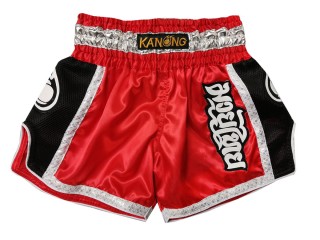 Kanong Kids Retro Muay Thai Shorts : KNSRTO-208-Red