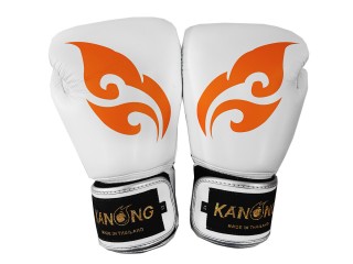 Kanong Microfiber Muay Thai Boxing Gloves : Thai-Wing-White