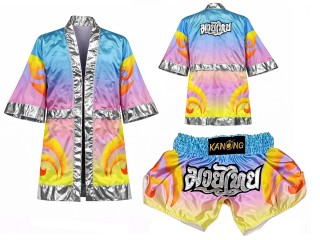 Muay Thai Bundle - Custom Muay Thai Boxing Robe + Muay Thai Shorts : SET-508