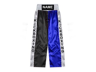 Custom Kick Boxing Pants - Custom Kickboxing Trouser : KNPANTS-001-Black-Blue