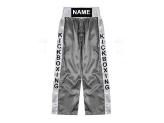 Custom Kick Boxing Pants - Custom Kickboxing Trouser : KNPANTS-001-Silver