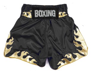 Custom Boxing Shorts : KNBSH-038-Black-Gold