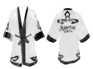 Customize Muay Thai Boxing Robe: Black Lai Thai