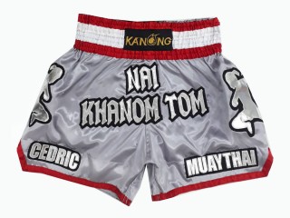 Custom Kanong Muay thai Shorts : KNSCUST-1220 Silver