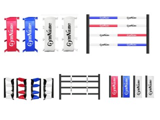 Custom Muay Thai Ring Cover Set : White/Red/Blue