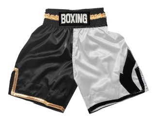 Custom Boxing Shorts : KNBSH-037-TT-Black-White