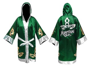 Customize Muay Thai Boxing Robe: KNFIR-143-Green