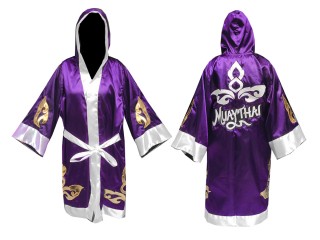Customize Muay Thai Boxing Robe: KNFIR-143-Purple