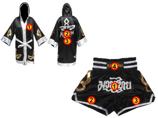 Muay Thai Bundle - Custom Muay Thai Boxing Robe + Muay Thai Shorts : Set-Robe