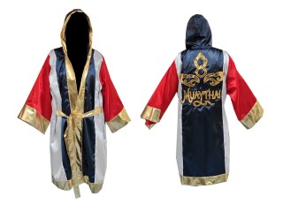 Kanong Muay Thai Boxing Robe fightwear : KNFIR-120-Navy