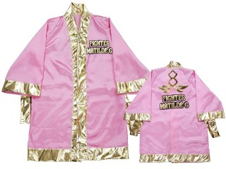 Customize Muay Thai Boxing Robe: KNFIRCUST-001-Pink
