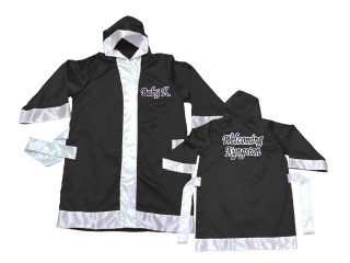 Customize  Muay Thai Boxing Robe: KNFIRCUST-002-Black