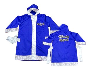 Customize Muay Thai Boxing Robe: KNFIRCUST-002-Blue