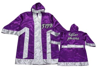 Customize  Muay Thai Boxing Robe: KNFIRCUST-002-Purple