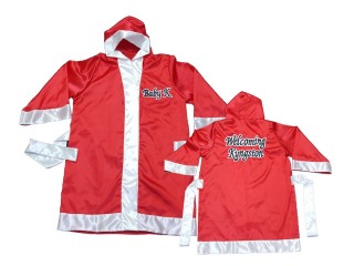Customize  Muay Thai Boxing Robe: KNFIRCUST-002-Red