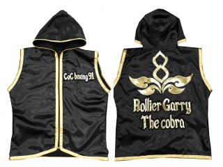 Custom Muay Thai Hoodies fightwear / Walk in Jacket : KNHODCUST-001-Black-Gold