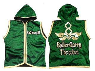 Custom Muay Thai Hoodies fightwear / Walk in Jacket : KNHODCUST-001-Green-Gold